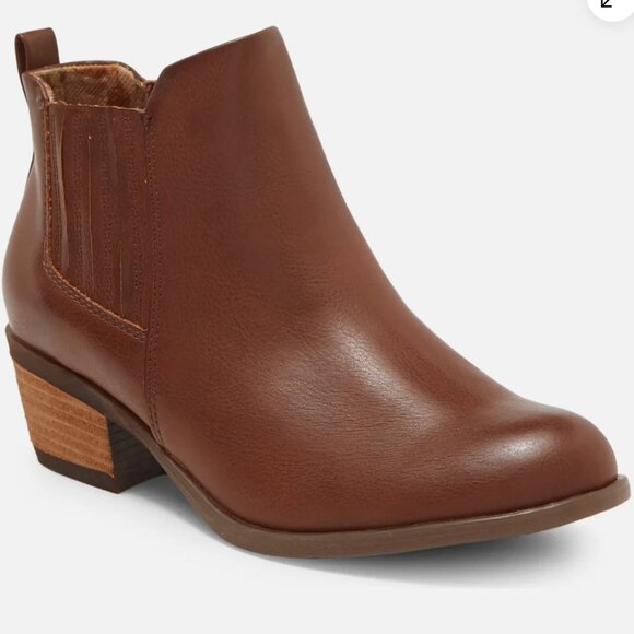 NEW BORN B.O.C. ANKLE BOOTS CHELSEA BOOTS BROWN WOMENS - Picture 1 of 6